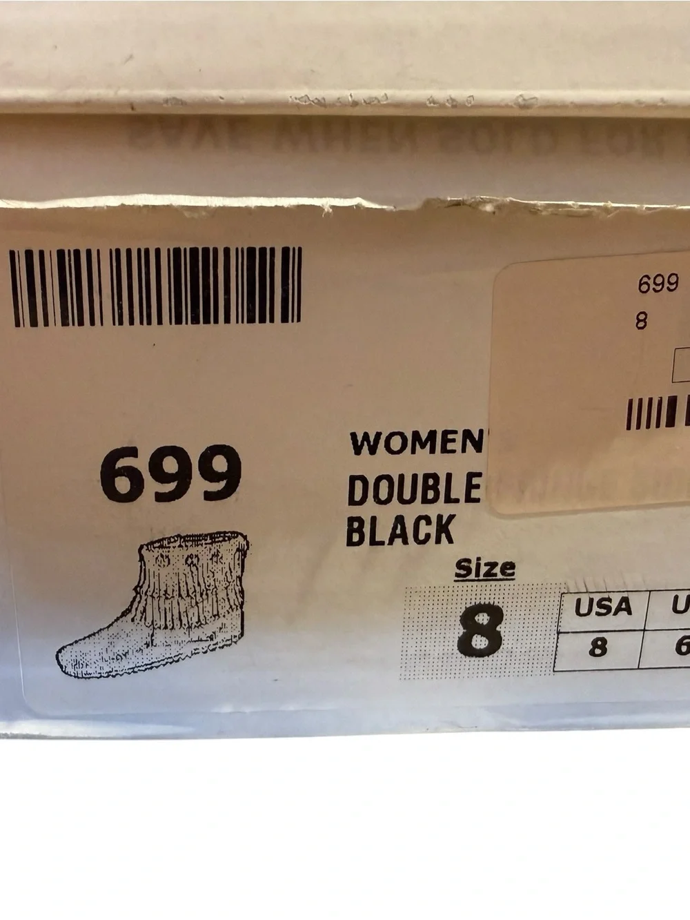 Minnetonka Women’s Size 8 Black Suede Fringe Moccasin Boots